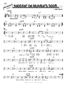 page one of Knockin' On Heaven's Door (Real Book – Melody, Lyrics & Chords)