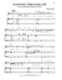 page one of Dancing Through Life (from Wicked) (Piano & Vocal)