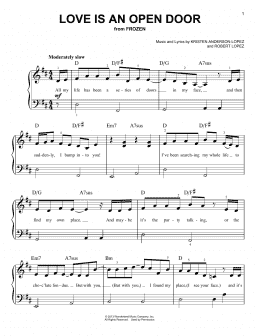 page one of Love Is An Open Door (from Frozen) (Very Easy Piano)