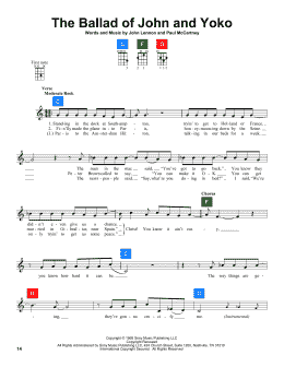 page one of The Ballad Of John And Yoko (UkeBuddy)