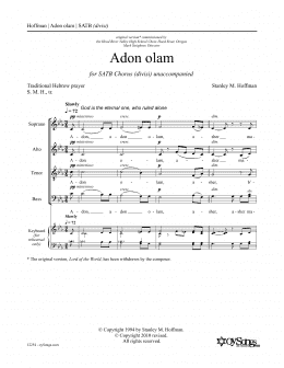 page one of Adon Olam (SATB Choir)