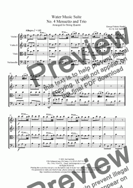 page one of Water Music Suite, No. 4, Menuetto and Trio (F)
