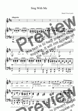 page one of Sing With Me