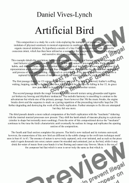 page one of Viola Solo: Artificial Bird