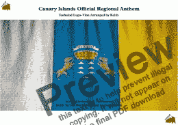 page one of Canary Islands Official Regional Anthem for String Orchestra (MFAO World National Anthem)