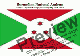 page one of Burundian National Anthem Burundi Bwacu (Our Burundi) for String Orchestra (MFAO World National Anthem Series)