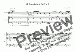 page one of Air from the Suite No. 3 in D for Vibraphone & Keyboard