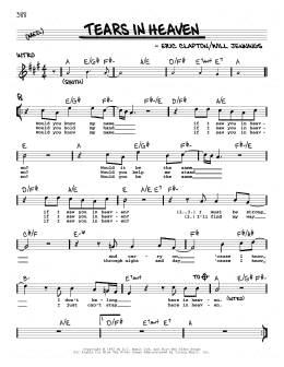 page one of Tears In Heaven (Real Book – Melody, Lyrics & Chords)