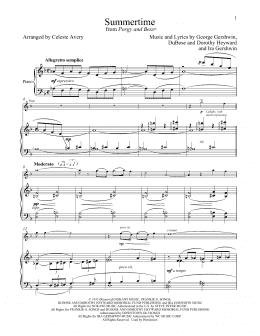 page one of Summertime (from Porgy and Bess) (Flute and Piano)