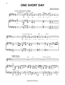 page one of One Short Day (from Wicked) (Piano & Vocal)