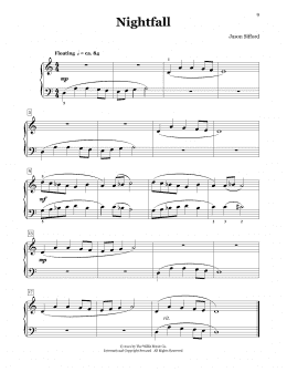 page one of Nightfall (Piano Duet)