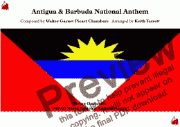 page one of Antigua & Barbuda National Anthem “Fair Antigua, We Salute Thee” for String Orchestra (MFAO World National Anthem Series)