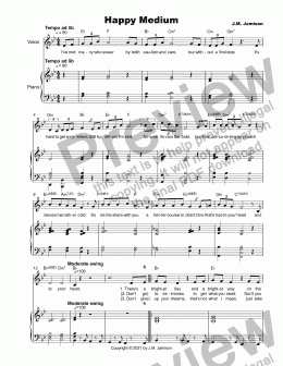 page one of Happy Medium (voice and piano)