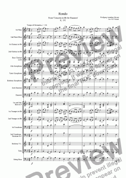 page one of Concerto in Bb Major K 191 for Bassoon  - 3rd Movement