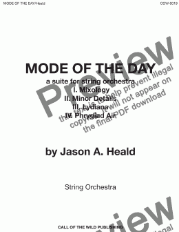 page one of MODE OF THE DAY for string orchestra