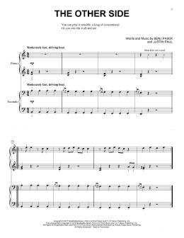 page one of The Other Side (from The Greatest Showman) (Piano Duet)