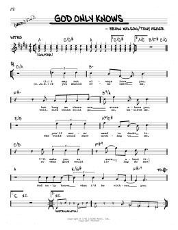page one of God Only Knows (Real Book – Melody, Lyrics & Chords)