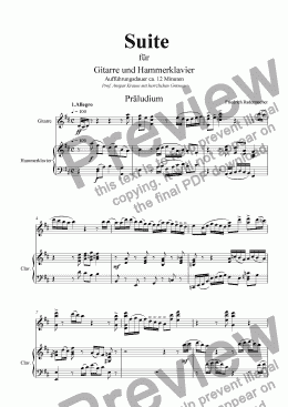 page one of Suite für Gitarre und Hammerklavier