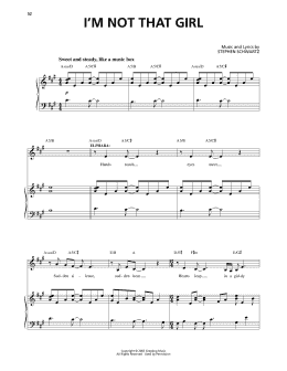 page one of I'm Not That Girl (from Wicked) (Piano & Vocal)
