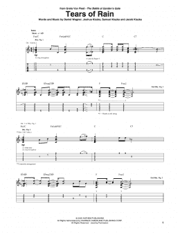 page one of Tears Of Rain (Guitar Tab)