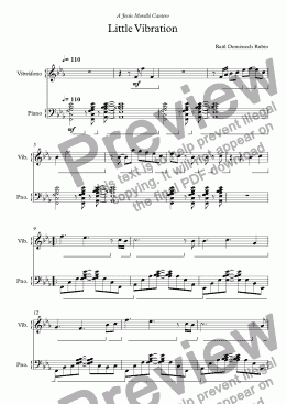 page one of Little Vibration (Vibraphone and Piano)