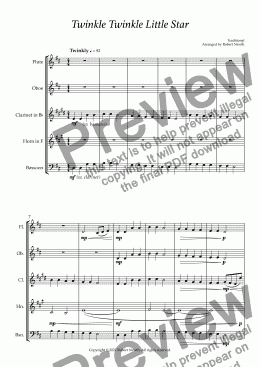 page one of Twinkle Twinkle Little Star (for Wind Quintet)