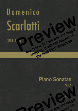 page one of Scarlatti - Complete Piano Sonatas in 11 Volumes