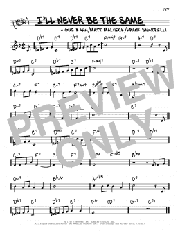 page one of I'll Never Be The Same (Real Book – Melody & Chords)