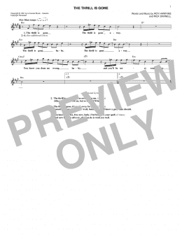 page one of The Thrill Is Gone (Lead Sheet / Fake Book)