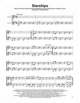 page one of Starships (Violin Duet)