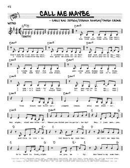 page one of Call Me Maybe (Real Book – Melody, Lyrics & Chords)