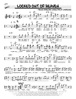 page one of Locked Out Of Heaven (Real Book – Melody, Lyrics & Chords)