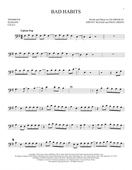page one of Bad Habits (Instrumental Solo – Bass Clef)