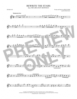 page one of Rewrite The Stars (from The Greatest Showman) (Tenor Sax Solo)