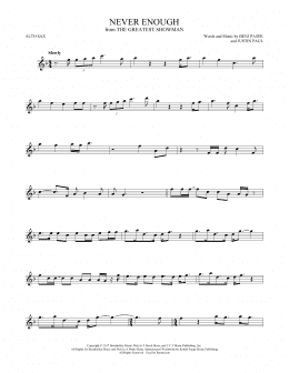 page one of Never Enough (from The Greatest Showman) (Alto Sax Solo)