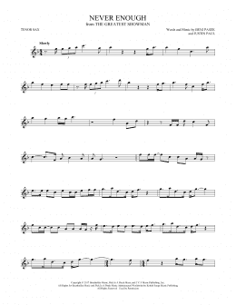 page one of Never Enough (from The Greatest Showman) (Tenor Sax Solo)