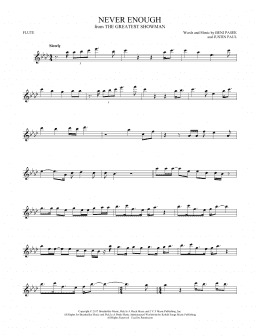 page one of Never Enough (from The Greatest Showman) (Flute Solo)