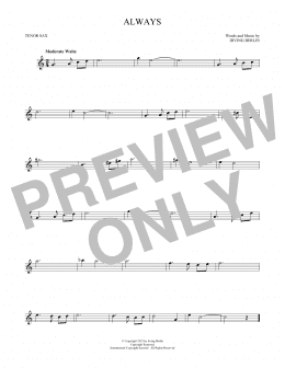page one of Always (Tenor Sax Solo)