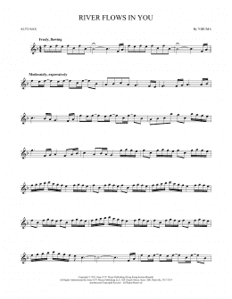 page one of River Flows In You (Alto Sax Solo)