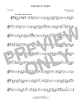 page one of And So It Goes (Tenor Sax Solo)
