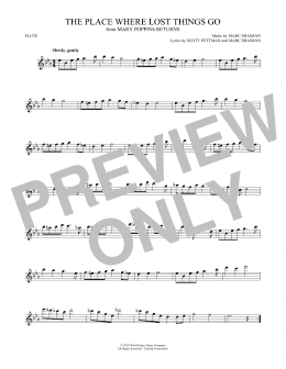 page one of The Place Where Lost Things Go (from Mary Poppins Returns) (Flute Solo)