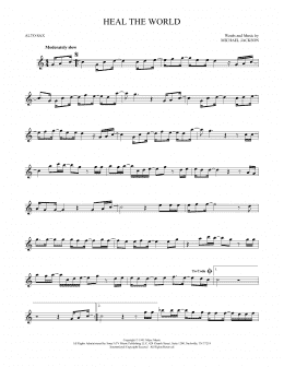 page one of Heal The World (Alto Sax Solo)