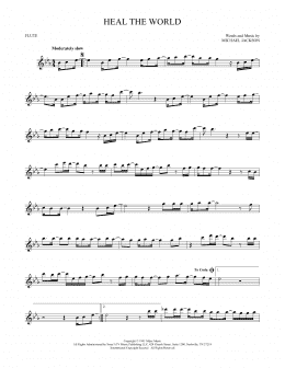 page one of Heal The World (Flute Solo)