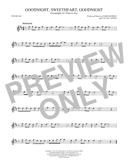 page one of Goodnight, Sweetheart, Goodnight (Goodnight, It's Time To Go) (Tenor Sax Solo)