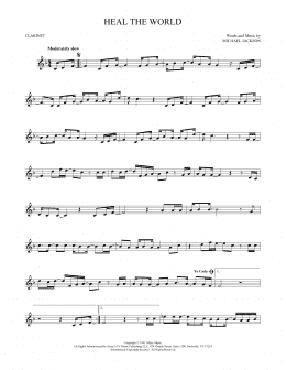 page one of Heal The World (Clarinet Solo)
