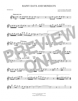page one of Rainy Days And Mondays (Tenor Sax Solo)