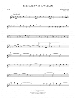 page one of She's Always A Woman (Flute Solo)