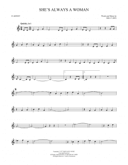 page one of She's Always A Woman (Clarinet Solo)