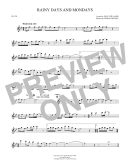 page one of Rainy Days And Mondays (Flute Solo)