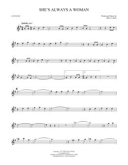page one of She's Always A Woman (Alto Sax Solo)
